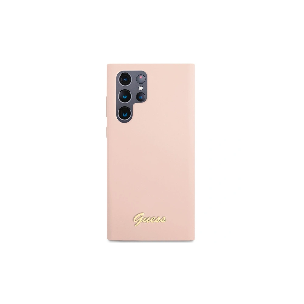 Hurtownia GSM - Case Guess GUHCS23LLSLMGPP Samsung Galaxy S23 Ultra rosa/pink Hardcase Silikon Schriftzug Metall-Logo - GUE2369 - {ean13} - Hurt