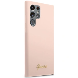 Wholesale Guess GUHCS23LLSLMGPP Samsung Galaxy S23 Ultra pink hardcase Silicone Script Metal Logo - GUE2369 - {ean13} - Hurt
