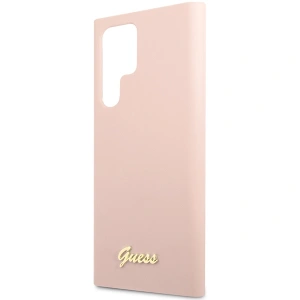 Wholesale Guess GUHCS23LLSLMGPP Samsung Galaxy S23 Ultra pink hardcase Silicone Script Metal Logo - GUE2369 - {ean13} - Hurt