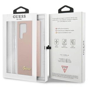 Wholesale Guess GUHCS23LLSLMGPP Samsung Galaxy S23 Ultra pink hardcase Silicone Script Metal Logo - GUE2369 - {ean13} - Hurt