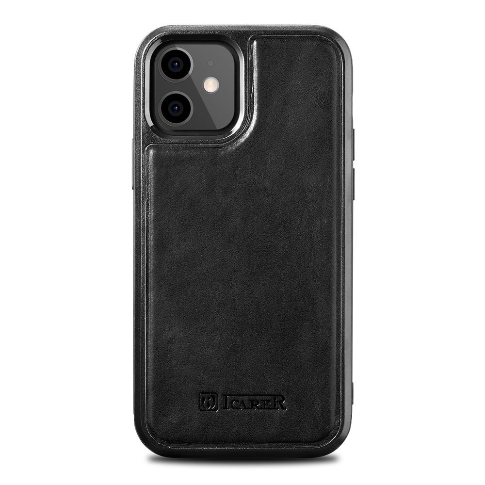Hurtownia GSM - Case iCarer Lederölwachs für Apple iPhone 12 mini schwarz - ICR261 - {ean13} - Hurt