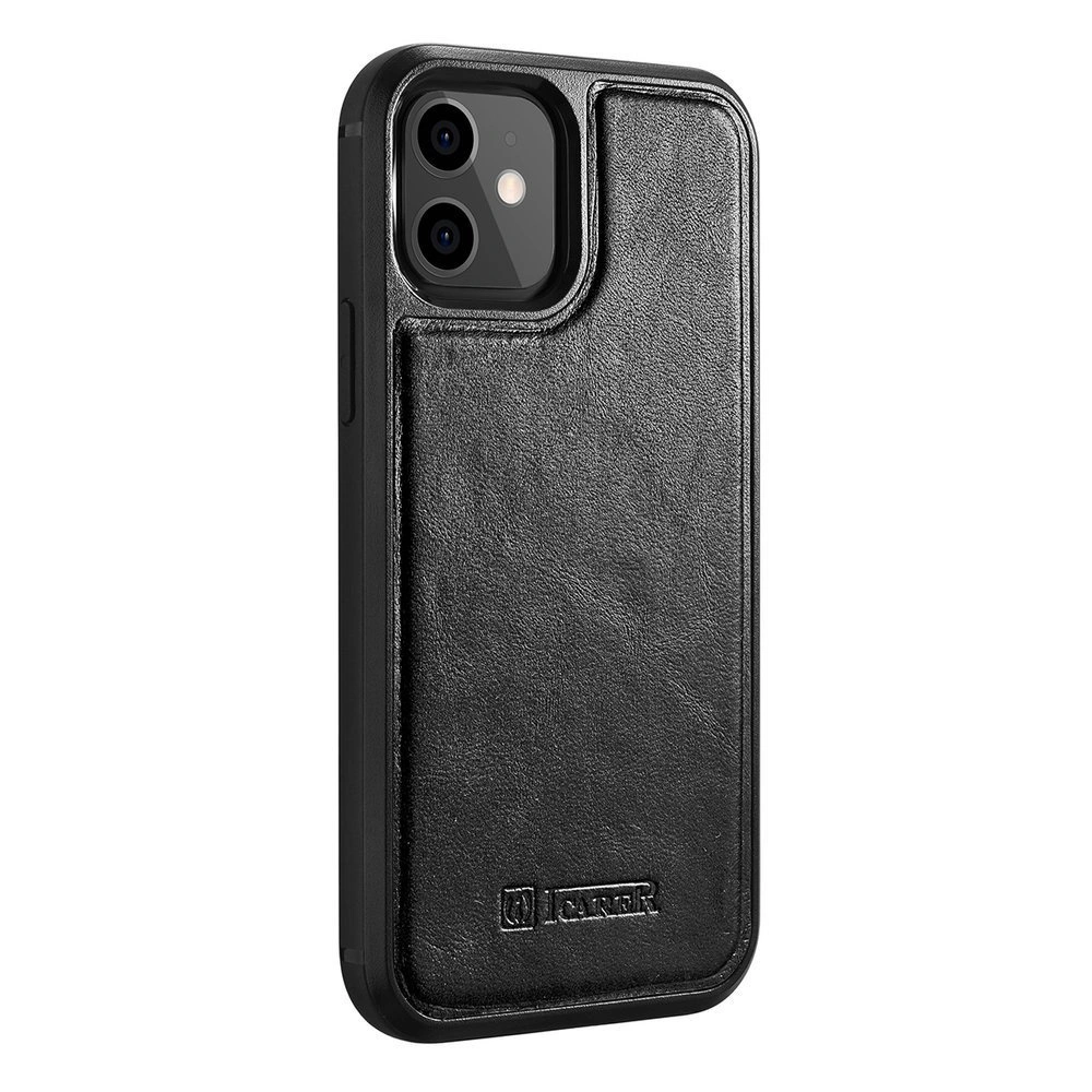 Hurtownia GSM - Case iCarer Lederölwachs für Apple iPhone 12 mini schwarz - ICR261 - {ean13} - Hurt
