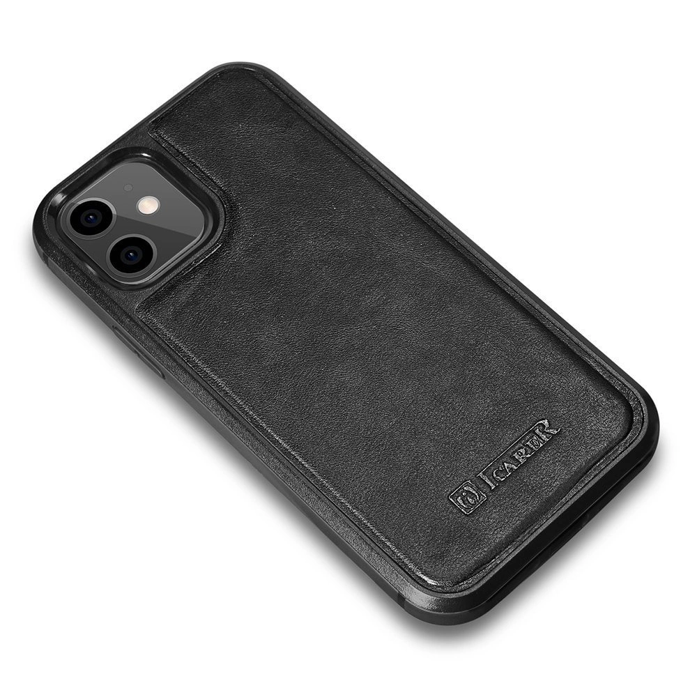 Hurtownia GSM - Case iCarer Lederölwachs für Apple iPhone 12 mini schwarz - ICR261 - {ean13} - Hurt