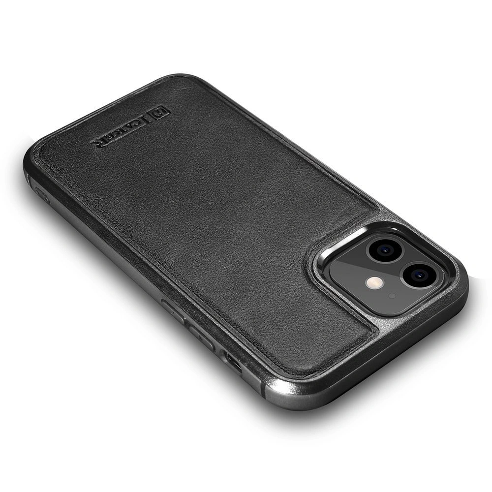 Hurtownia GSM - Case iCarer Lederölwachs für Apple iPhone 12 mini schwarz - ICR261 - {ean13} - Hurt