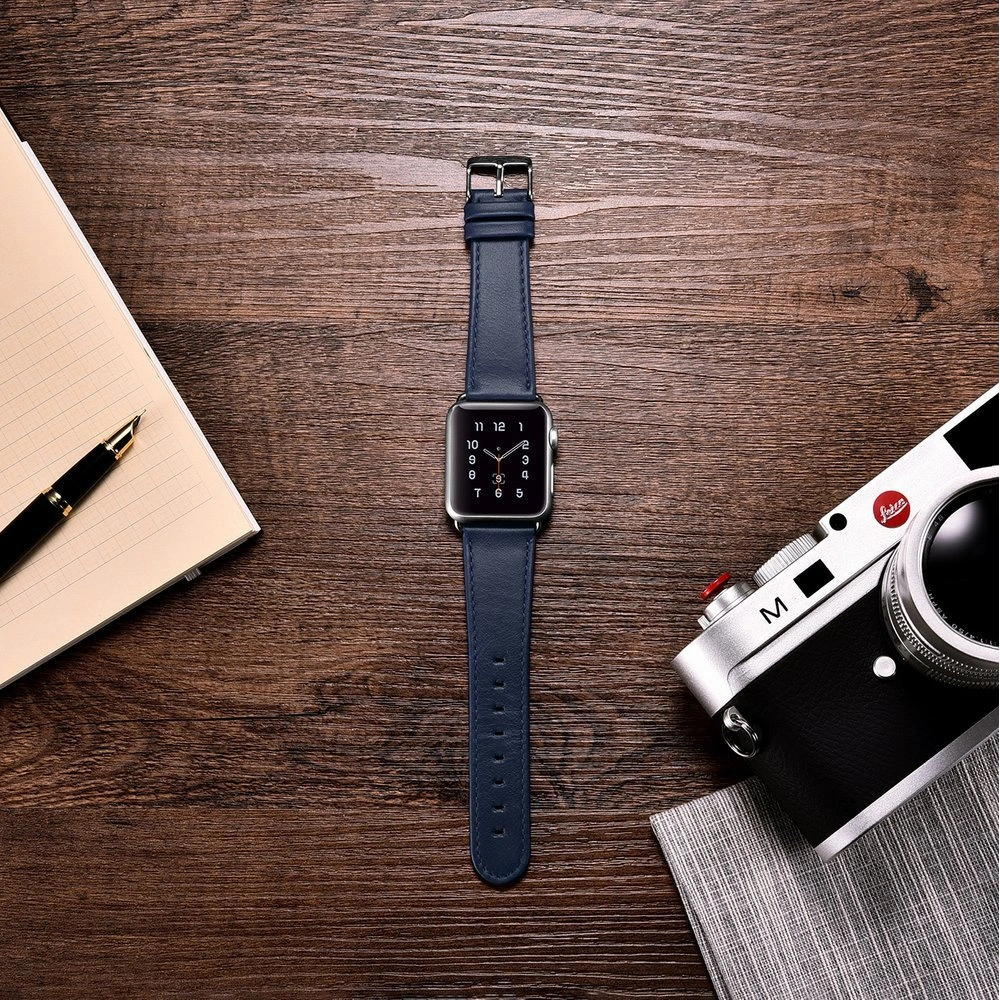 Hurtownia GSM - iCarer Leder Vintage Apple Watch 4/5/6/7/SE/8/9/10 40/41/42mm dunkelblau - ICR262 - {ean13} - Hurt