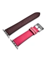Pasek iCarer Leather Apple Watch 4/5/6/7/SE/8/9/Ultra 44/45/49mm brązowo-różowy