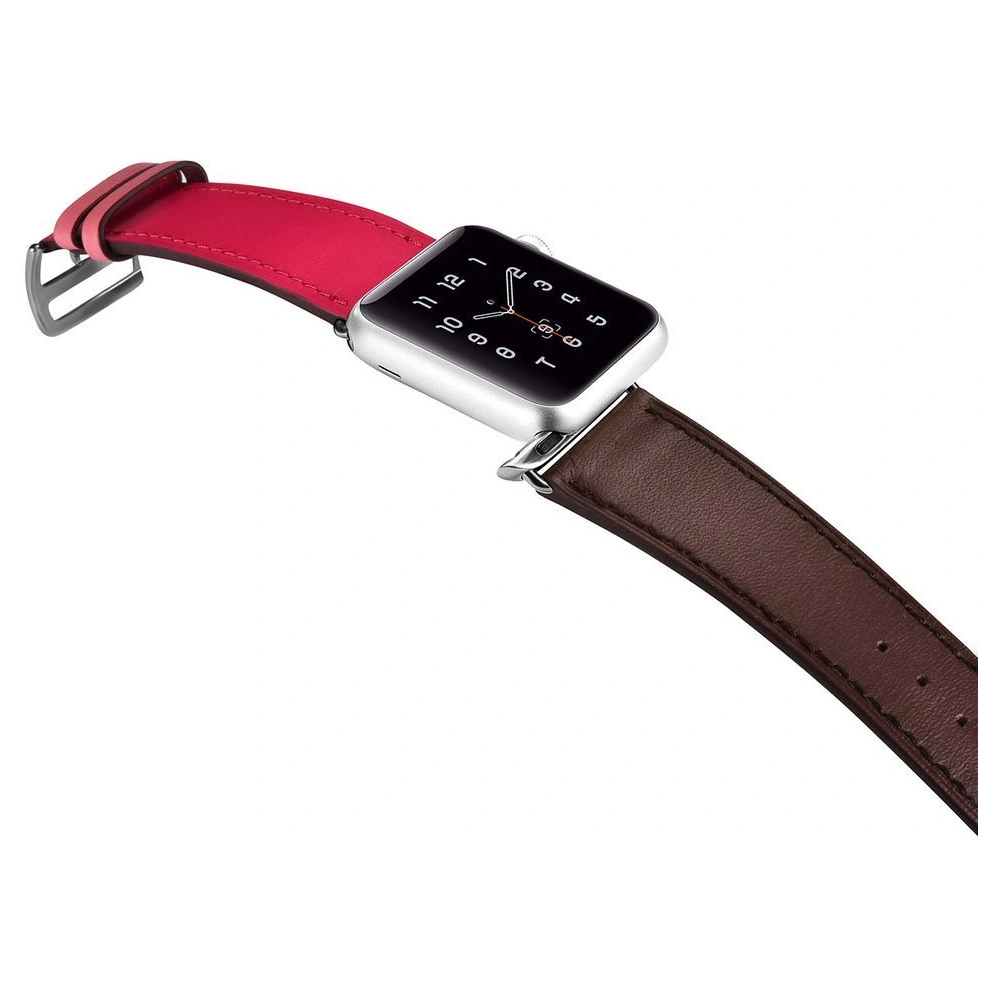 Hurtownia GSM - iCarer Leder Apple Watch 4/5/6/7/SE/8/9/Ultra 44/45/49mm braun-rosa - ICR265 - {ean13} - Hurt
