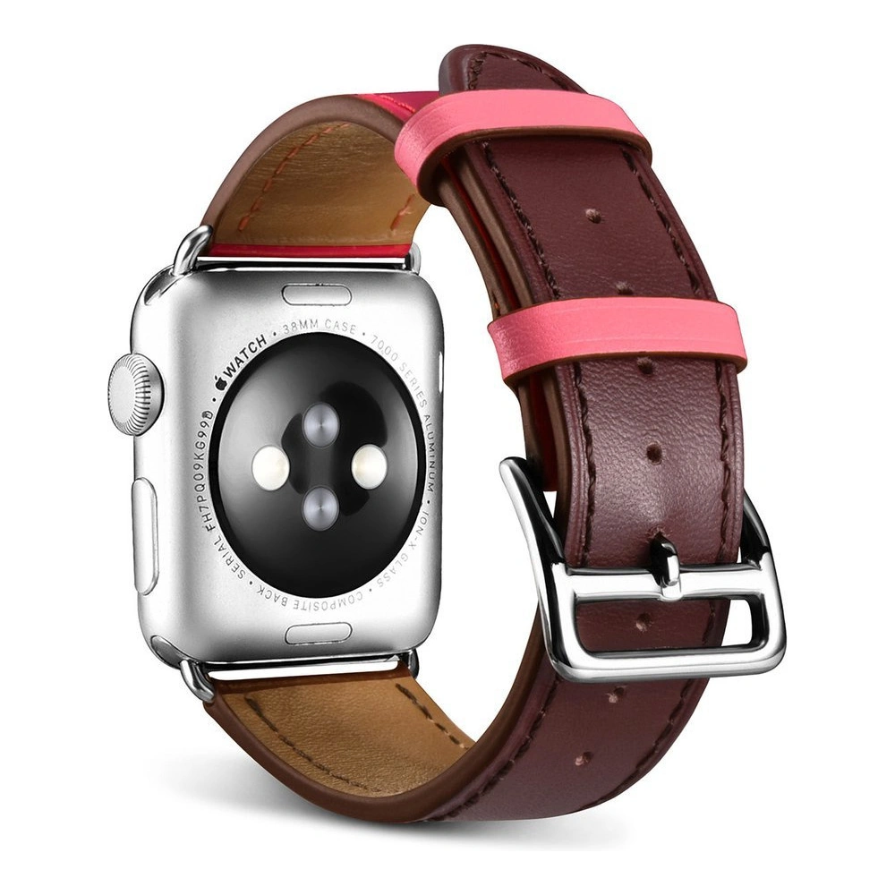 Hurtownia GSM - iCarer Leder Apple Watch 4/5/6/7/SE/8/9/Ultra 44/45/49mm braun-rosa - ICR265 - {ean13} - Hurt