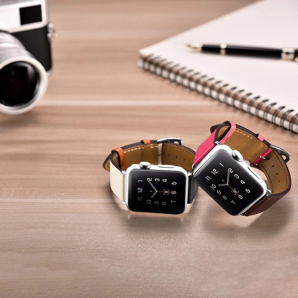 Hurtownia GSM - iCarer Leder Apple Watch 4/5/6/7/SE/8/9/Ultra 44/45/49mm braun-rosa - ICR265 - {ean13} - Hurt