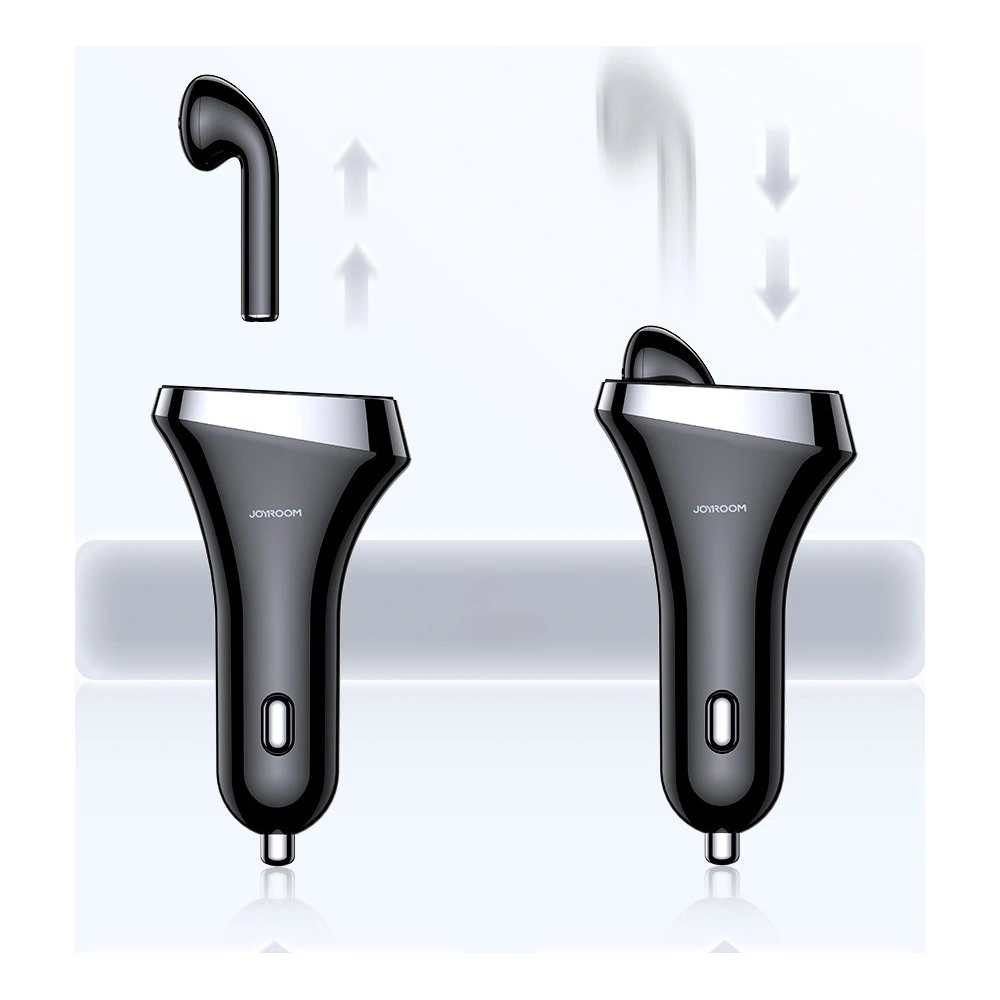 Hurtownia GSM - Încărcător auto Joyroom 2x USB + căști Bluetooth 5.0 30W 2.1 A Quick Charge 3.0 alb (JR-CP2) - JYR562 - {ean13} - Hurt