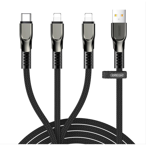 Joyroom Distributor - 6941237147806 - JYR563 - Joyroom 3in1 USB-A/Lightning - Lightning - USB-C Cable C 3,5A 480 Mbps 1,3m black (S-1335K4) - B2B homescreen