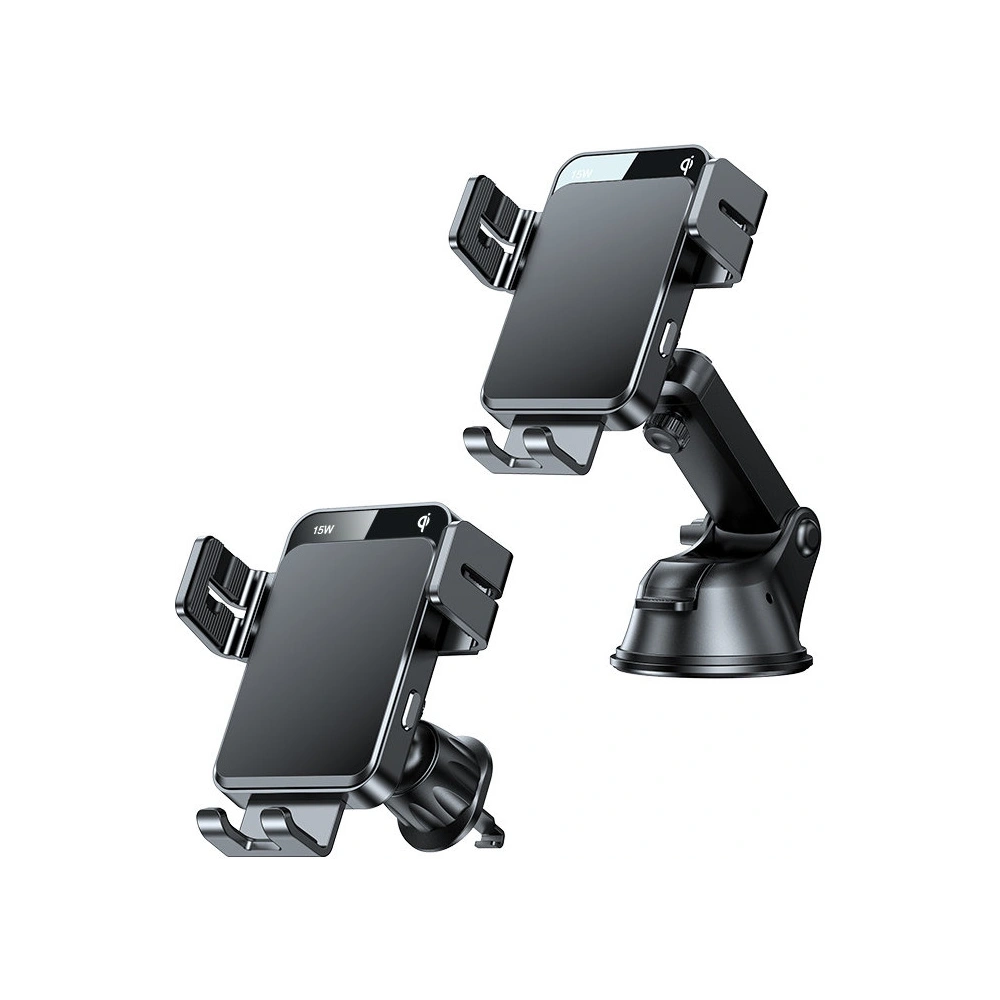 Wholesale Joyroom Qi 15W automatic car charger holder + wireless charger (dashboard and air vent) black (JR-ZS219) - JYR564 - {ean13} - Hurt