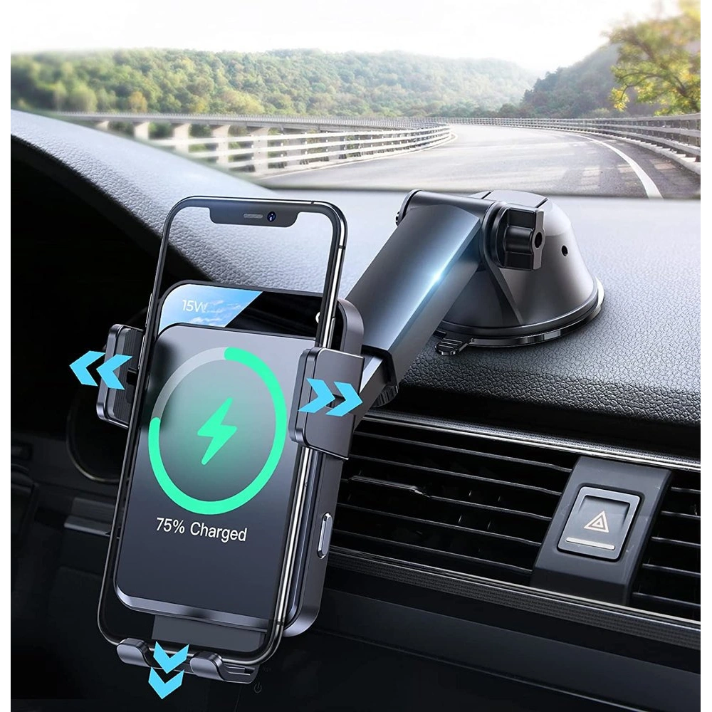 Hurtownia GSM - Auto-Halterung mit kabellosem Ladegerät Joyroom Qi 15W für Armaturenbrett/Belüftungsgitter schwarz (JR-ZS219) - JYR564 - {ean13} - Hurt