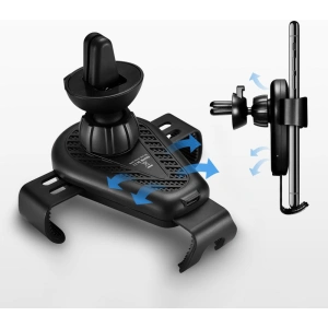 Uchwyt samochodowy z ładowarką bezprzewodową iCarer Qi 10W Air Vent czarny