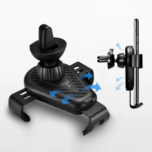 Uchwyt samochodowy z ładowarką bezprzewodową iCarer Qi 10W Air Vent czarny