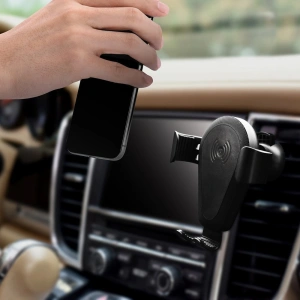 Uchwyt samochodowy z ładowarką bezprzewodową iCarer Qi 10W Air Vent czarny
