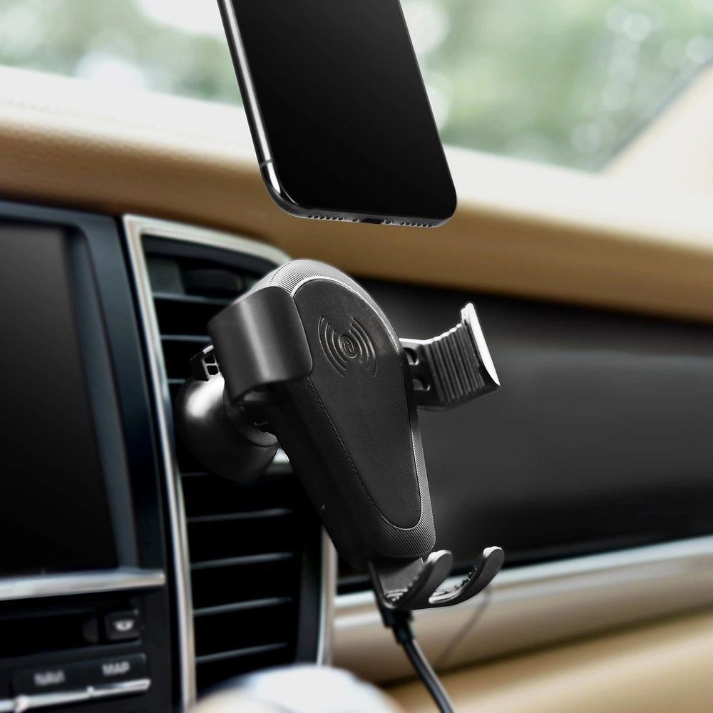 Hurtownia GSM - Suport auto cu încărcător wireless iCarer Qi 10W pentru ventilare aer negru - ICR267 - {ean13} - Hurt