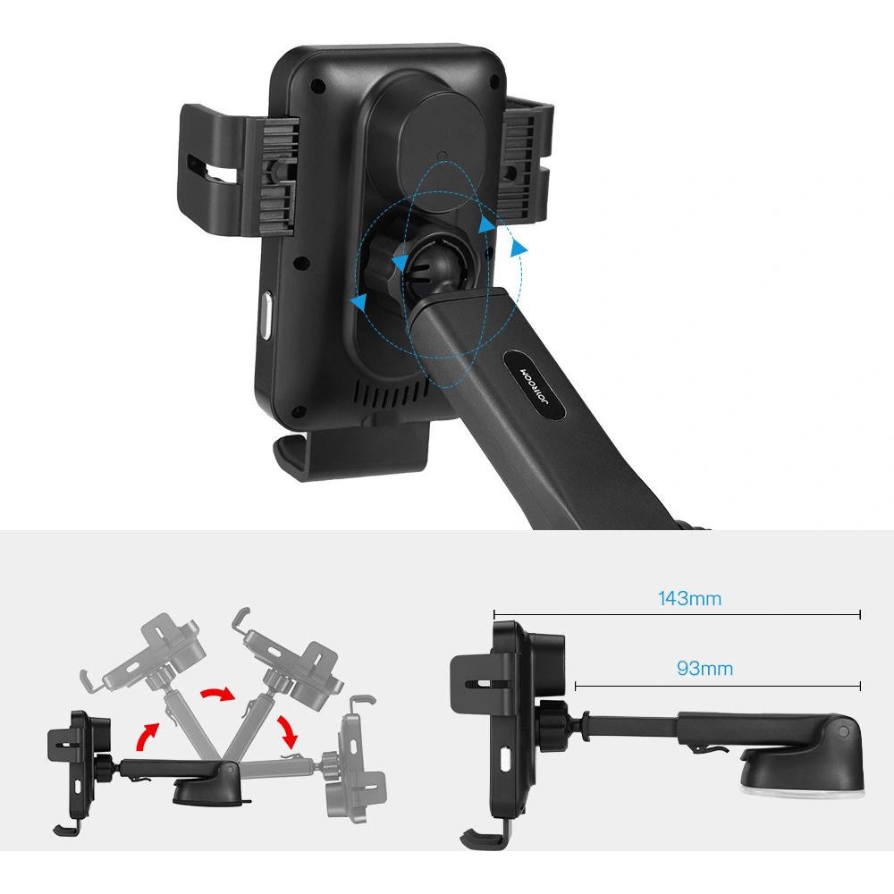 Hurtownia GSM - Auto-Halterung mit kabellosem Ladegerät Joyroom Qi 15W für Armaturenbrett/Belüftungsgitter schwarz (JR-ZS219) - JYR564 - {ean13} - Hurt
