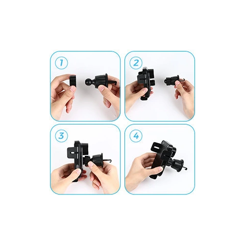 Uchwyt samochodowy z ładowarką bezprzewodową Joyroom Qi 15W na kokpit deskę rozdzielczą/kratkę wentylacyjną czarny (JR-ZS219)