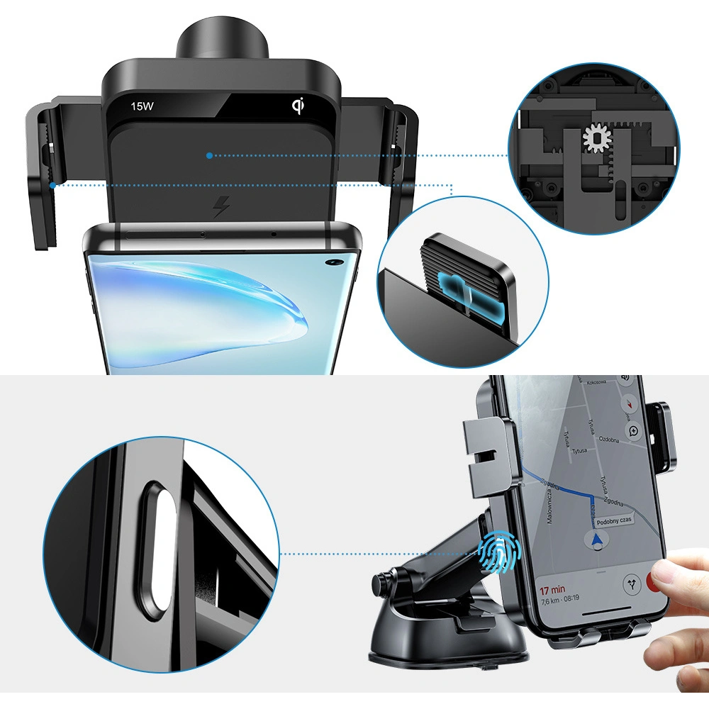 Hurtownia GSM - Suport auto cu încărcător wireless Joyroom Qi 15W pentru bord/ grila de ventilație negru (JR-ZS219) - JYR564 - {ean13} - Hurt