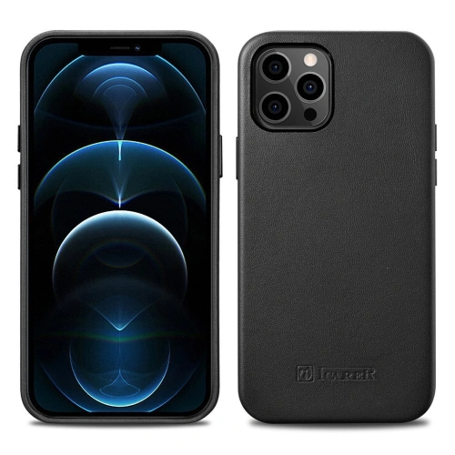 Etui iCarer Case Leather MagSafe Apple iPhone 12 mini czarny