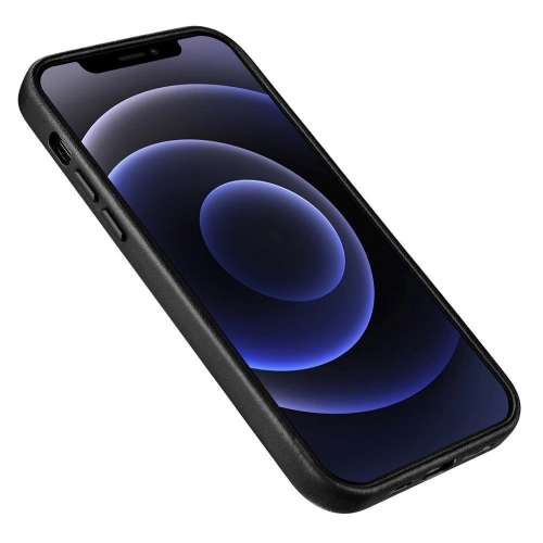 Etui iCarer Case Leather MagSafe Apple iPhone 12 mini czarny