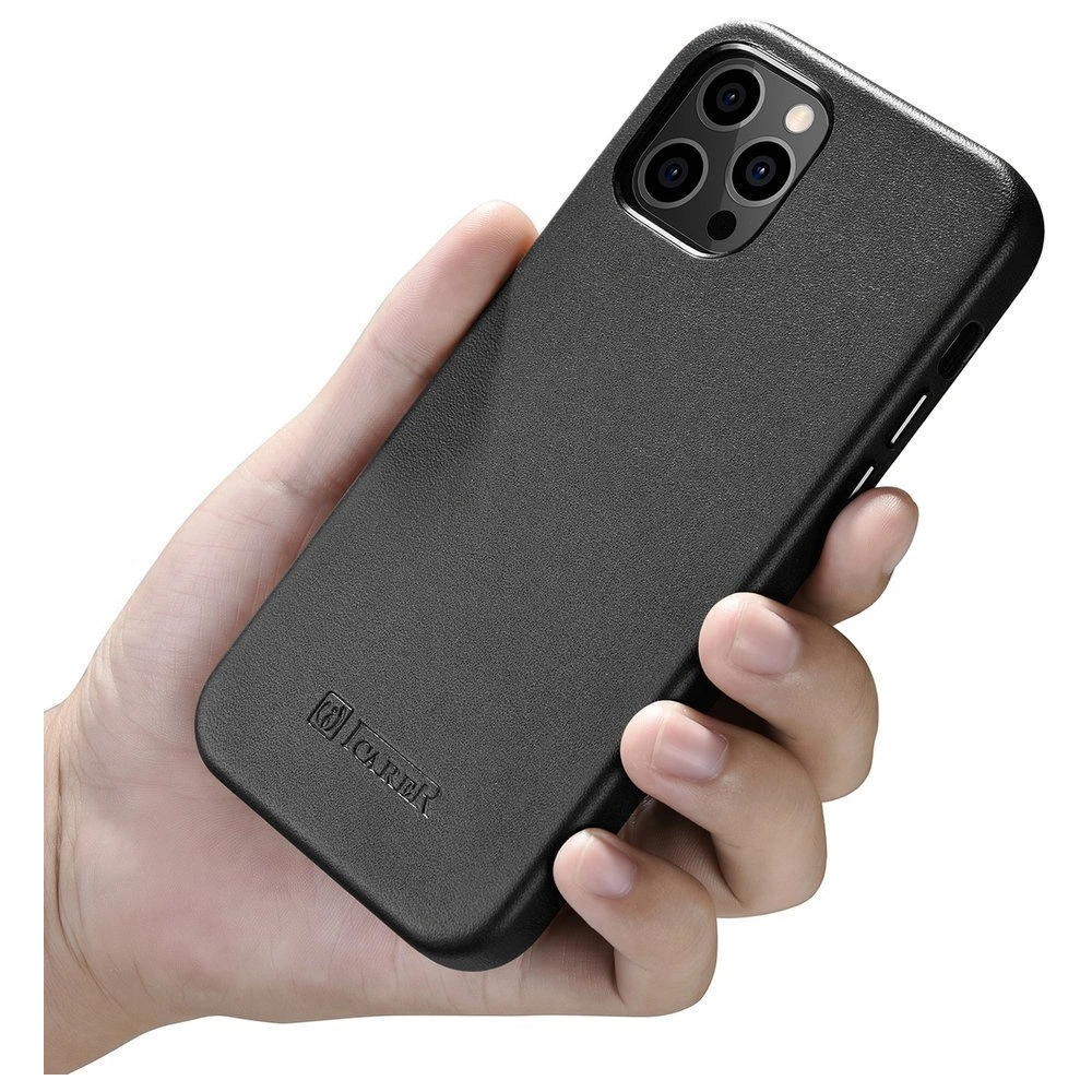 Hurtownia GSM - Case iCarer Case Leder MagSafe Apple iPhone 12 mini schwarz - ICR269 - {ean13} - Hurt