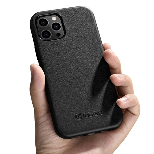 Etui iCarer Case Leather MagSafe Apple iPhone 12 mini czarny