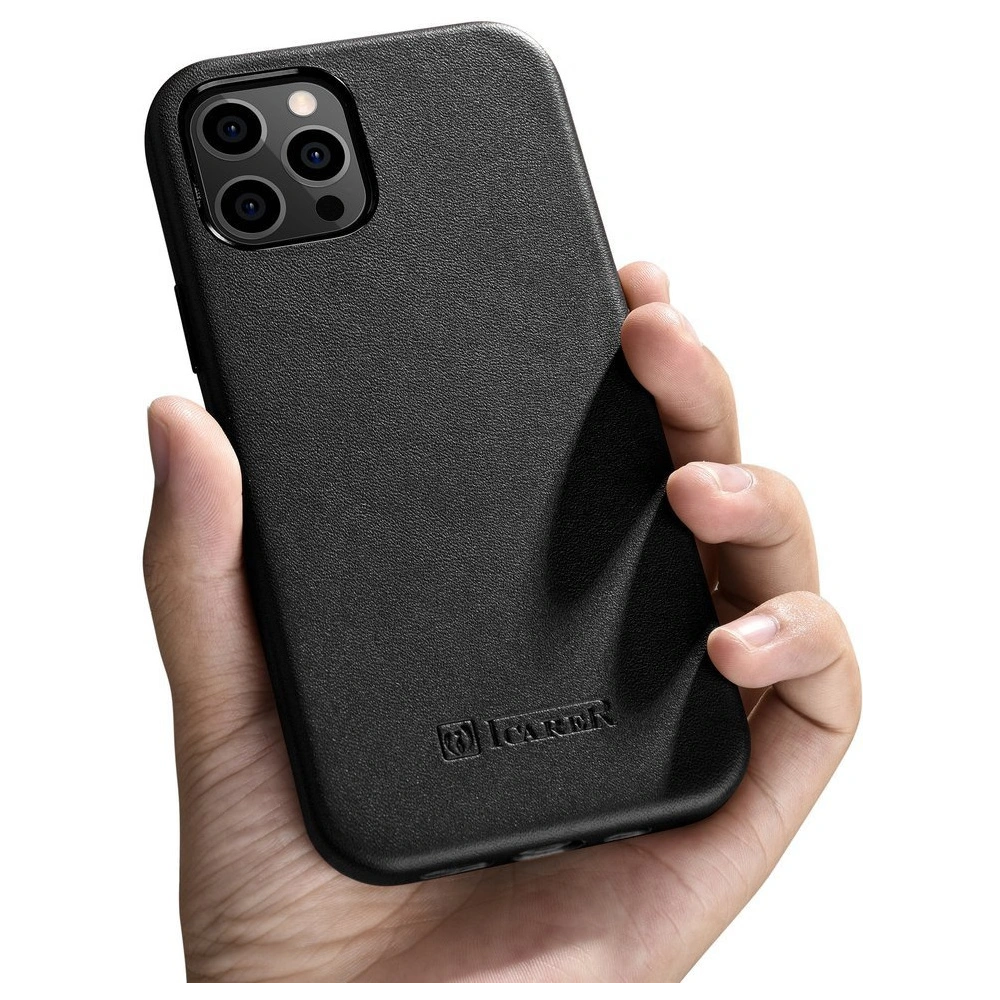 Hurtownia GSM - Case iCarer Case Leder MagSafe Apple iPhone 12 mini schwarz - ICR269 - {ean13} - Hurt