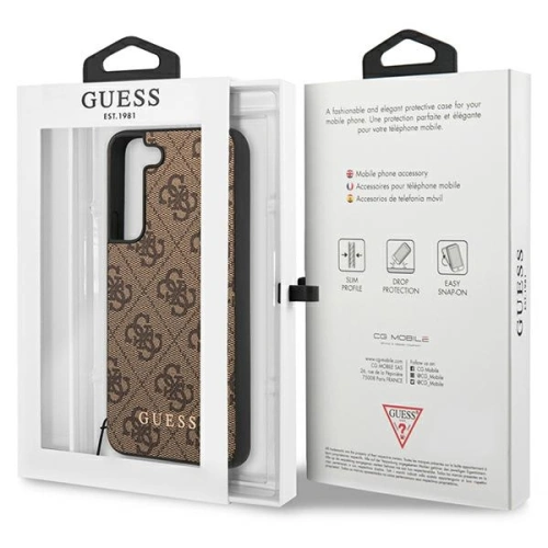 Etui Guess GUHCS23MGF4GBR Samsung Galaxy S23+ Plus brązowy/brown hardcase 4G Charms Collection