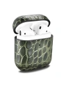 Etui iCarer Kožené Krokodýl Apple AirPods 2/1 zelené