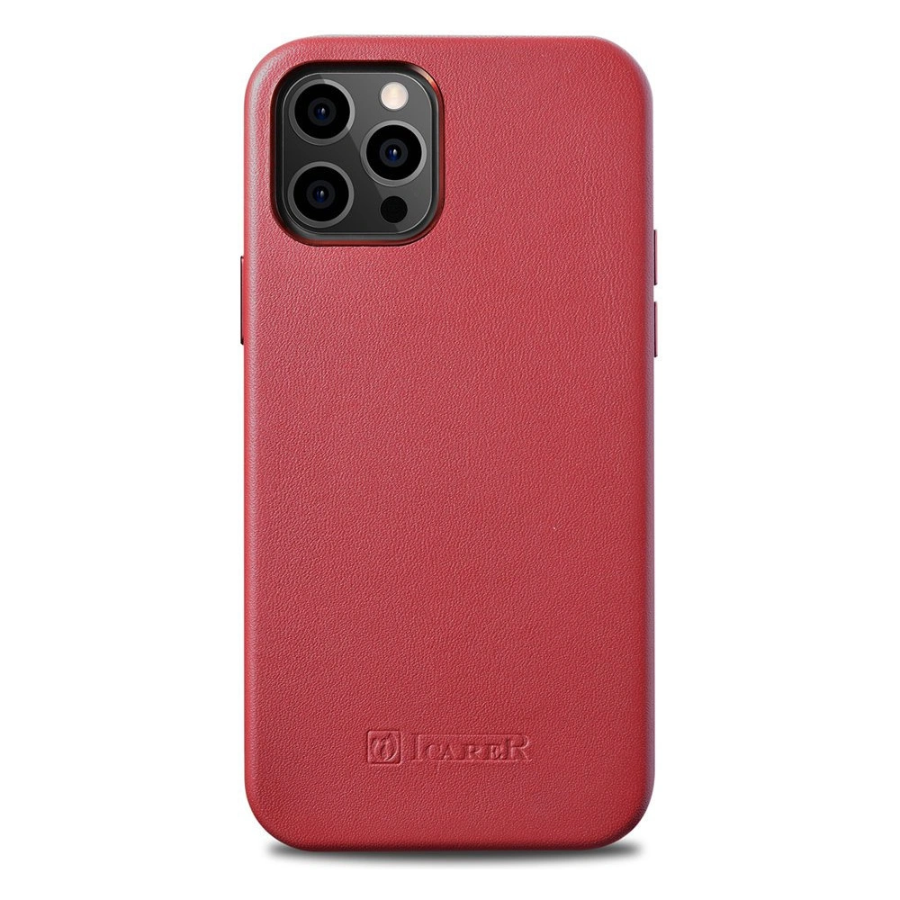 Hurtownia GSM - Etui iCarer Case Leather MagSafe Apple iPhone 12 Pro Max červená - ICR274 - {ean13} - Hurt