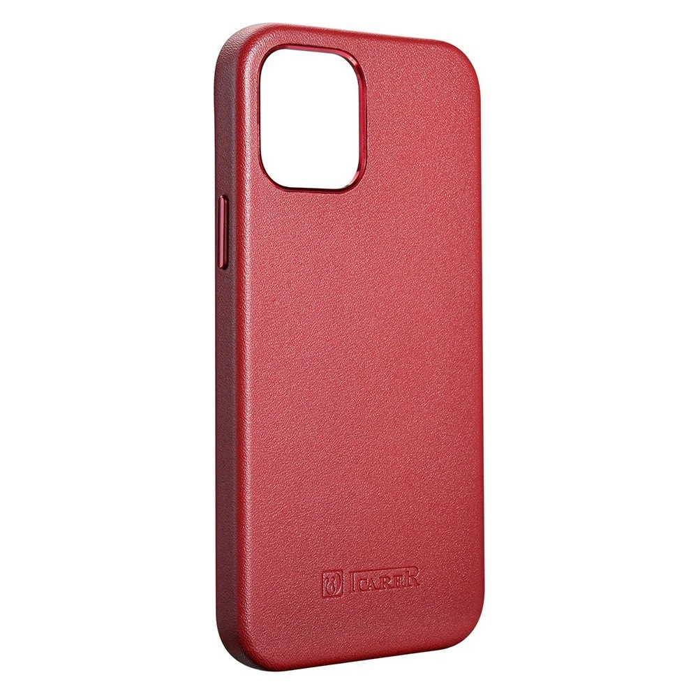 Hurtownia GSM - Etui iCarer Case Leather MagSafe Apple iPhone 12 Pro Max červená - ICR274 - {ean13} - Hurt