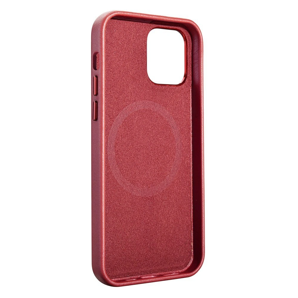 Hurtownia GSM - Etui iCarer Case Leather MagSafe Apple iPhone 12 Pro Max červená - ICR274 - {ean13} - Hurt