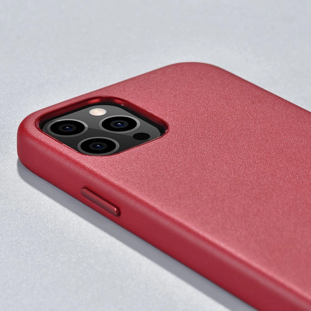 Hurtownia GSM - Etui iCarer Case Leather MagSafe Apple iPhone 12 Pro Max červená - ICR274 - {ean13} - Hurt