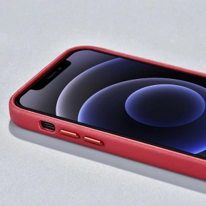 iCarer Case Leather MagSafe Apple iPhone 12 Pro Max red