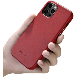Hurtownia GSM - Etui iCarer Case Leather MagSafe Apple iPhone 12 Pro Max czerwony - ICR274 - {ean13} - Hurt