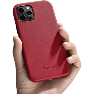 Hurtownia GSM - Etui iCarer Case Leather MagSafe Apple iPhone 12 Pro Max czerwony - ICR274 - {ean13} - Hurt