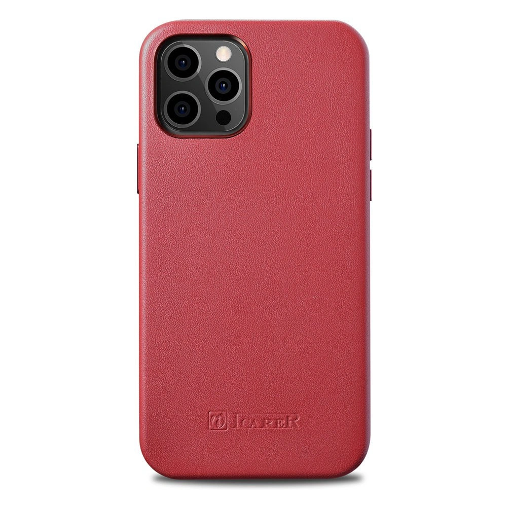 Hurtownia GSM - Etui iCarer Case Leather MagSafe Apple iPhone 12/12 Pro piros - ICR275 - {ean13} - Hurt
