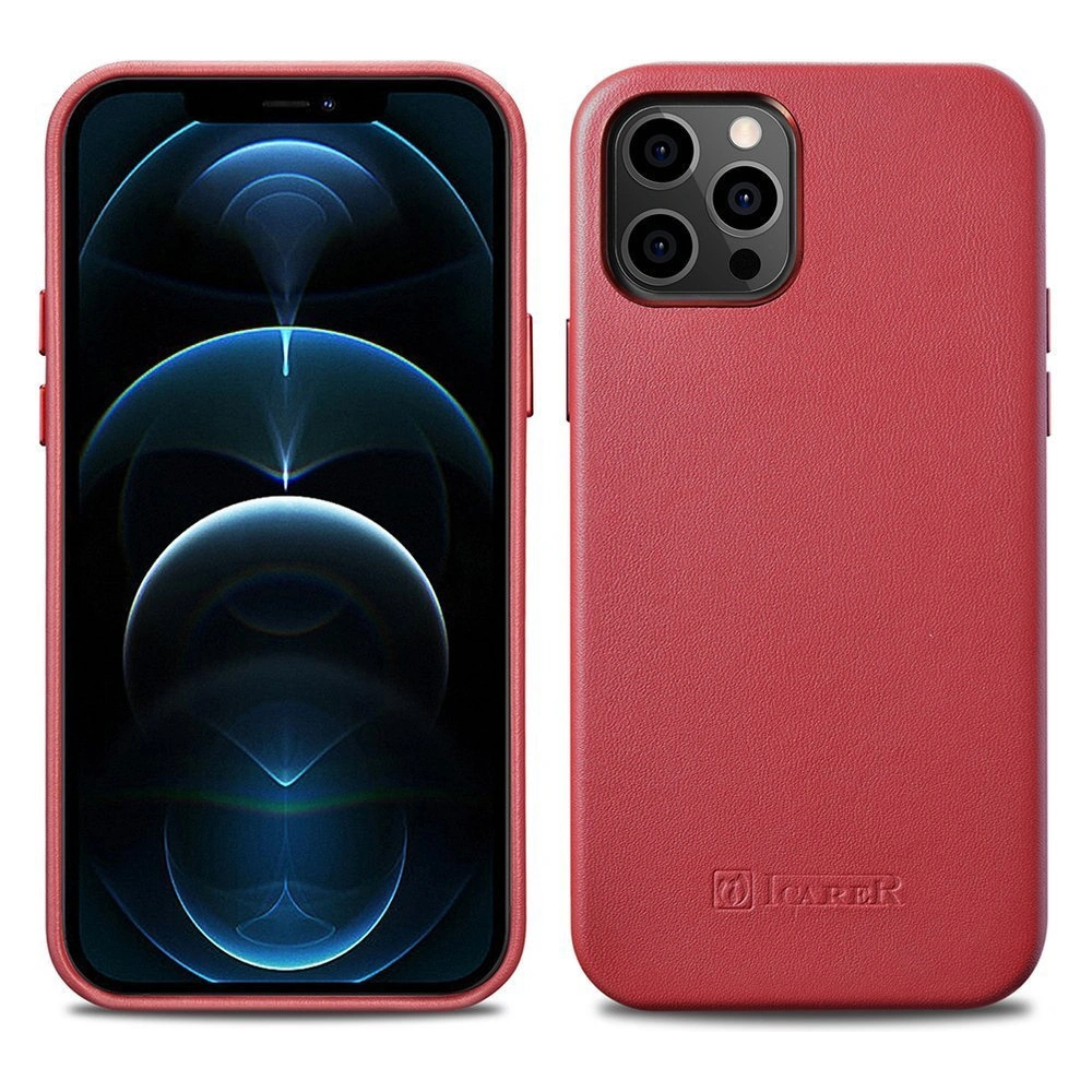 Hurtownia GSM - Etui iCarer Case Leather MagSafe Apple iPhone 12/12 Pro czerwony - ICR275 - {ean13} - Hurt