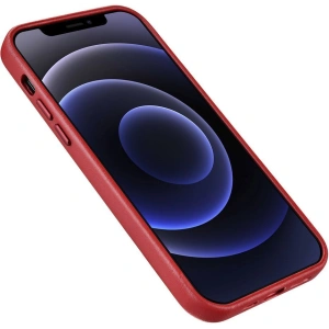 iCarer Case Leather MagSafe Apple iPhone 12/12 Pro red