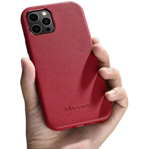 Hurtownia GSM - Etui iCarer Case Leather MagSafe Apple iPhone 12/12 Pro czerwony - ICR275 - {ean13} - Hurt
