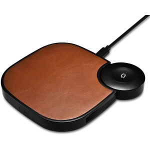 Hurtownia GSM - Ładowarka bezprzewodowa iCarer Leather 2w1 Qi 10W do telefonu i Apple Watch brązowy - ICR276 - {ean13} - Hurt