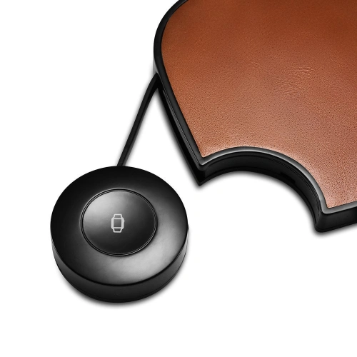 Ładowarka bezprzewodowa iCarer Leather 2w1 Qi 10W do telefonu i Apple Watch brązowy