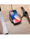 Hurtownia GSM - Vezeték nélküli töltő iCarer bőr 2w1 Qi 10W telefonhoz és Apple Watch-hoz barna színben - ICR276 - {ean13} - Hurt