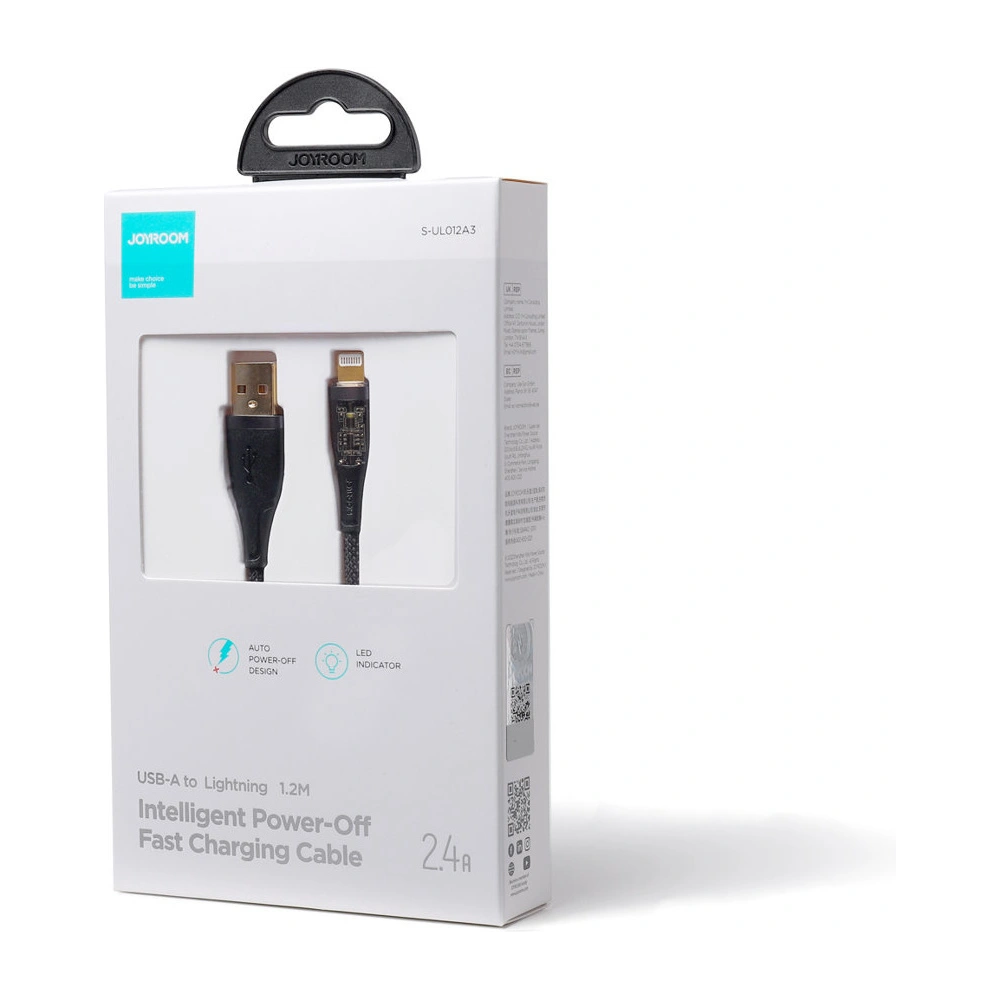 Hurtownia GSM - Cablul Joyroom Smart Power-Off USB-A/Lightning 2.4A 1.2m negru (S-UL012A3) - JYR570 - {ean13} - Hurt