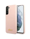 Etui Guess GUHCS23MLSLMGPP Samsung Galaxy S23+ Plus rózsaszín/pink keménytok Szilikon Felirat Fém Logó