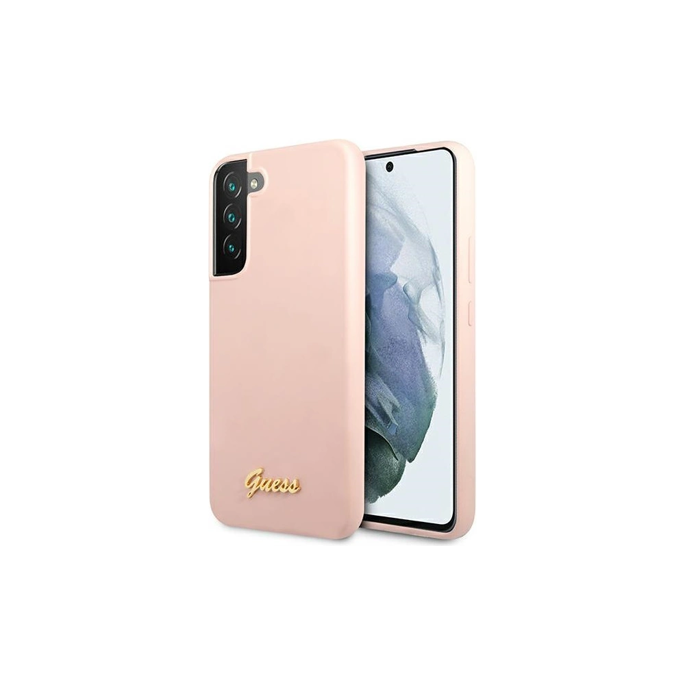 Wholesale Guess GUHCS23MLSLMGPP Samsung Galaxy S23+ Plus pink hardcase Silicone Script Metal Logo - GUE2377 - {ean13} - Hurt