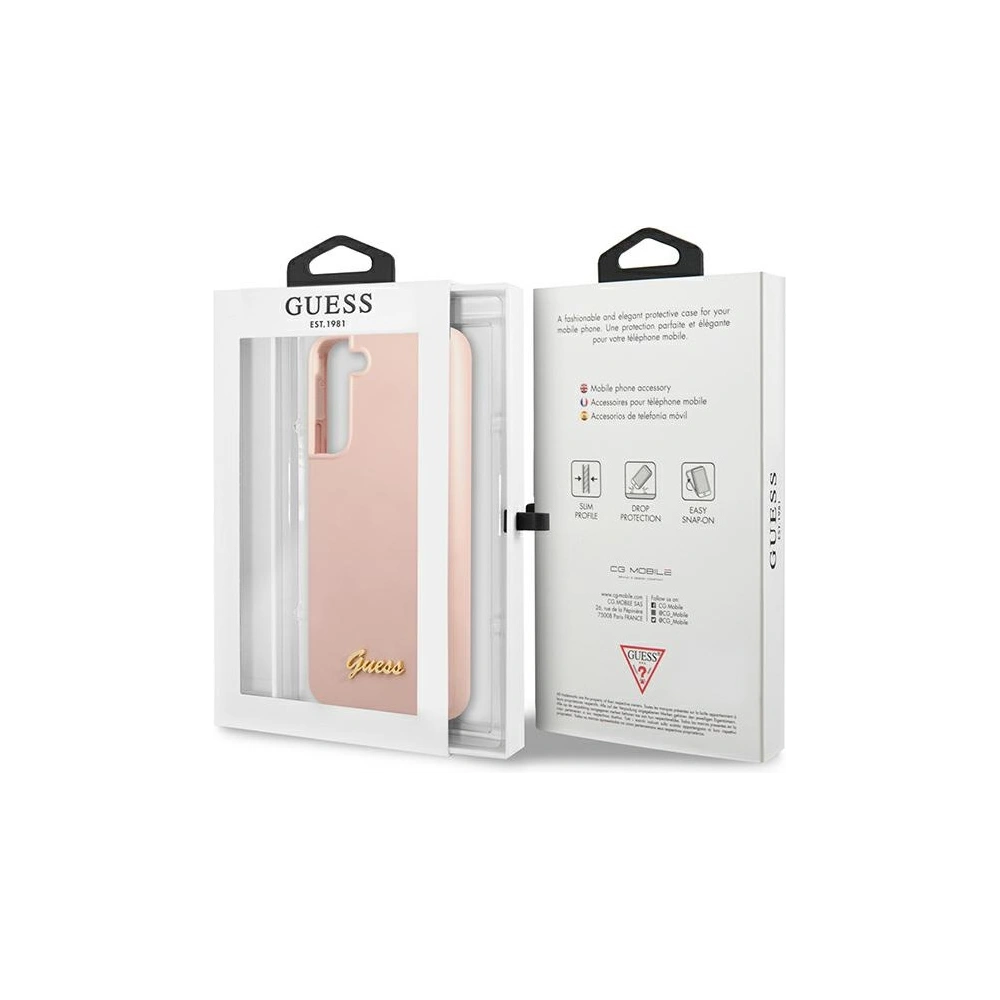Wholesale Guess GUHCS23MLSLMGPP Samsung Galaxy S23+ Plus pink hardcase Silicone Script Metal Logo - GUE2377 - {ean13} - Hurt