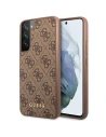 Etui Guess GUHCS23SG4GFBR Samsung Galaxy S23 maro/brown carcasă rigidă 4G Metal Logo Auriu